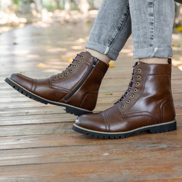 Metrocharm Other - Brown Men's Lace Up Cap Toe Dress Oxford Fashion Casual Boot